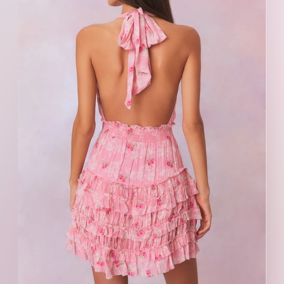 Quintelle Halter Floral Mini Dress - Picture 6 of 8